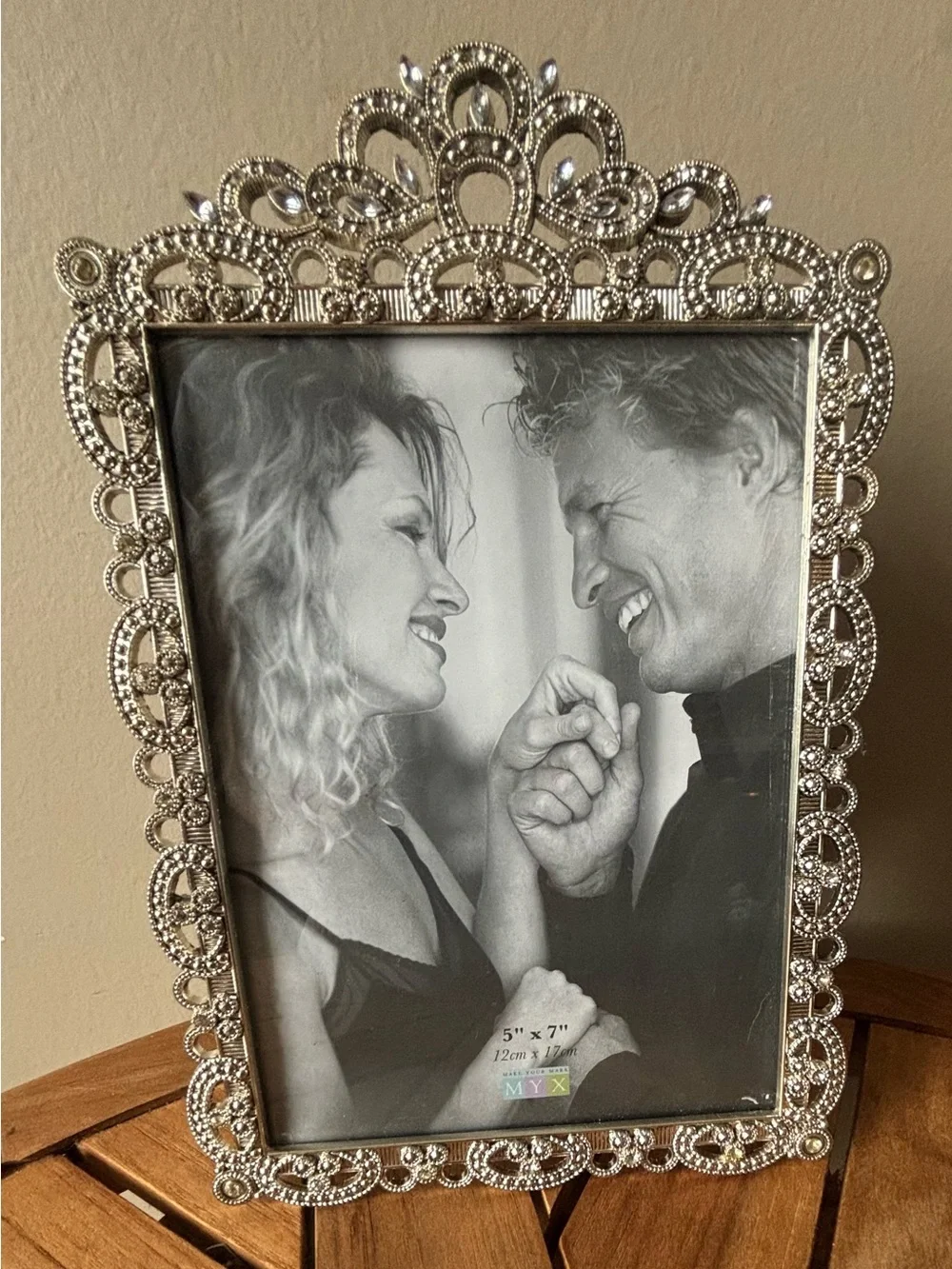 NOS 5”x7” Picture Frame Rhinestone Crystal Ornate Photo Frame Tabletop
